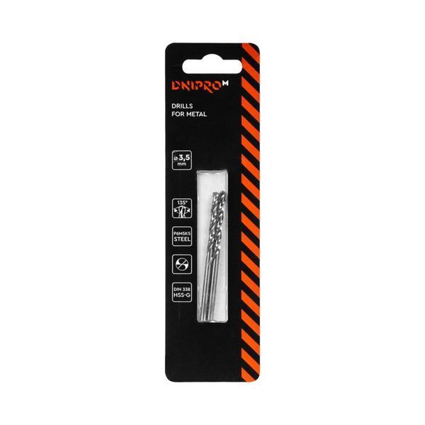 Metal Drill Bit Dnipro-M P6M5K5 3.5 mm (2 pcs)