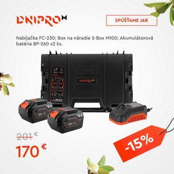 Nab&iacute;jateľn&aacute; bat&eacute;ria Dnipro-M BP-260 6,0 Ah x2 + Nab&iacute;jačka Dnipro-M FC-230 +m100 97542003 фото